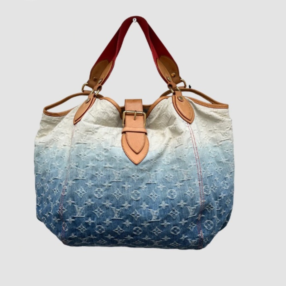 LOUIS VUITTON Denim Sunbeam Monogram Hobo Bag Blue(Rare)